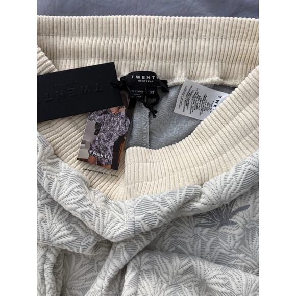 NWT Twenty Montreal Womens Crossover Knit Gradient Joggers Gray / Cream Sz Small - Picture 10 of 12